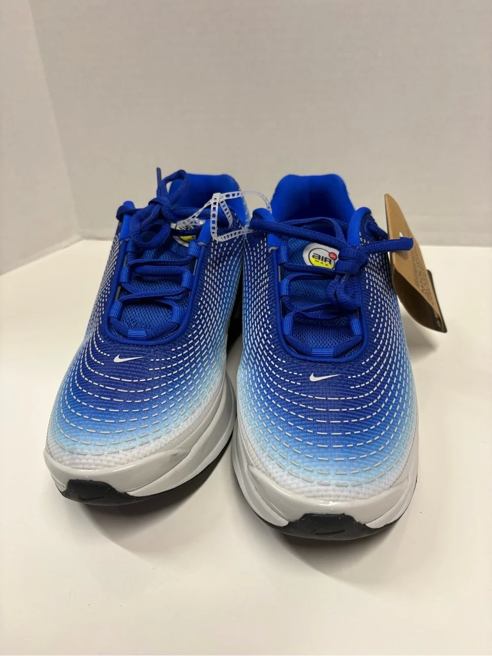 Nike Kids Air Max Dn Blue Gradient Mesh Sneakers with Yellow Swoosh